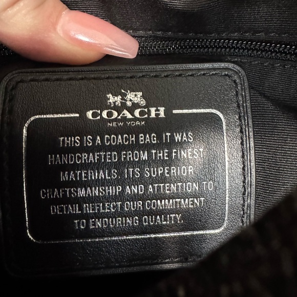 Coach Gunmetal Metallic Leather Women's Bag - Picture 5 of 6